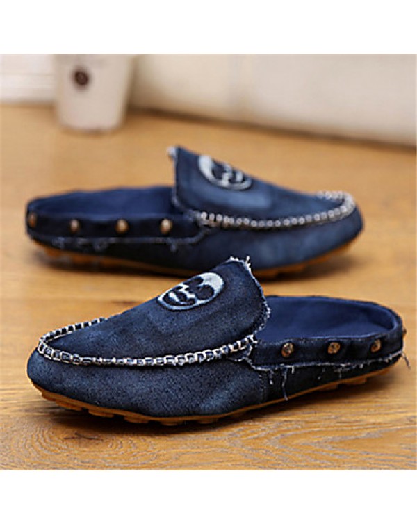 Men's Shoes Casual Canvas Clogs & Mules Black/Blue/Green  