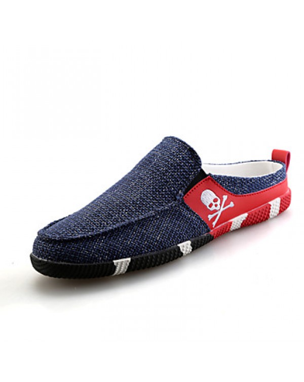 Men's Shoes Fabric Outdoor / Casual Clogs & Mules Outdoor / Casual Flat Heel Slip-on Black / Blue  