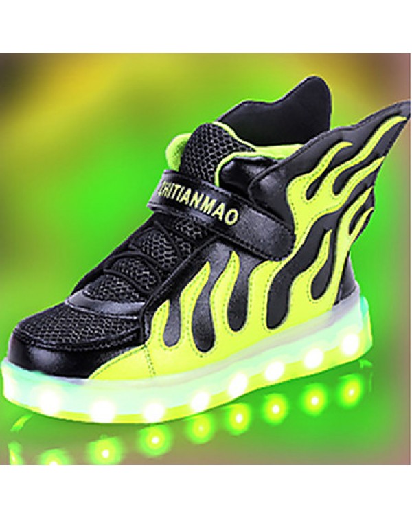 LED Boys' Shoes Casual PU / Tulle Flats / Clogs & Mules Spring / Fall Comfort /  Flats Others / Hook & Loop / Split Joint  