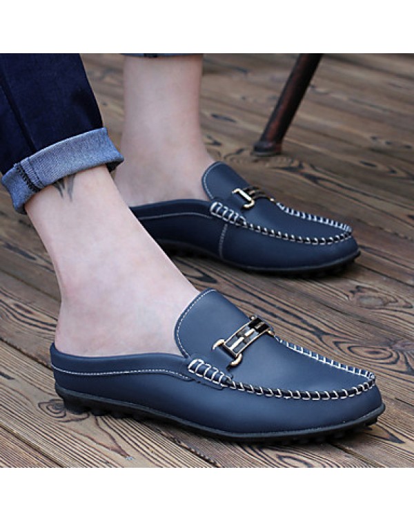 Men's Shoes Casual Leather Loafers White / Navy  