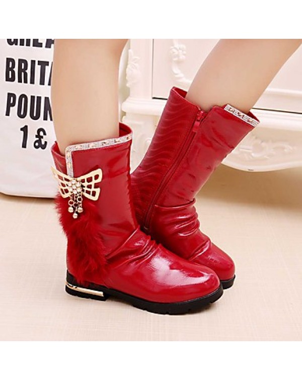 Girl's Boots Spring / Fall / Winter Snow Boots / Motorcycle Boots / Bootie / Comfort Leather Outdoor / Casual Zipper  