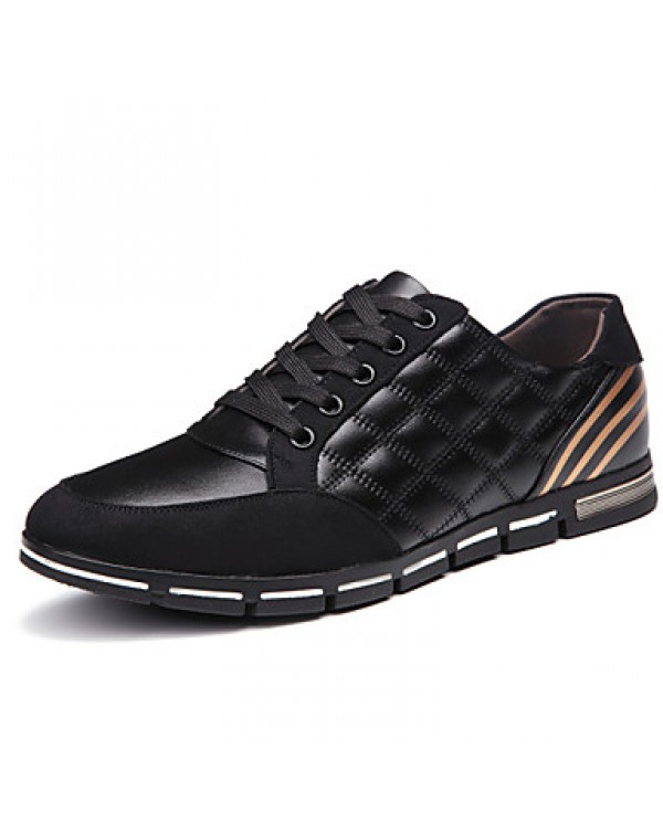 Men's Shoes Leather Outdoor / Office & Career Fashion Sneakers Outdoor / Office & Career Black / Blue / Brown / Burgundy  