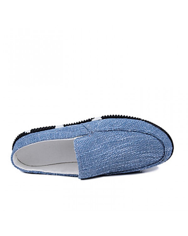 Men's Shoes Casual Linen Clogs & Mules Black/Blue  