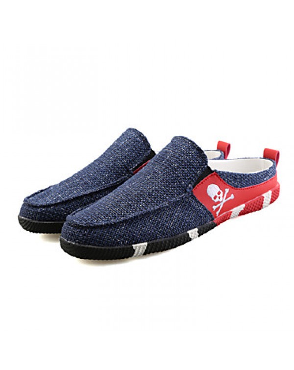 Men's Shoes Fabric Outdoor / Casual Clogs & Mules Outdoor / Casual Flat Heel Slip-on Black / Blue  