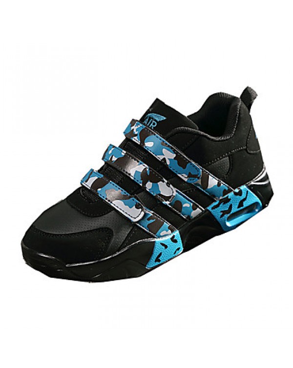Men's / Women's Sneakers Spring / Fall Comfort PU Casual Flat Heel Magic Tape Blue / Fuchsia / Black and White Basketball