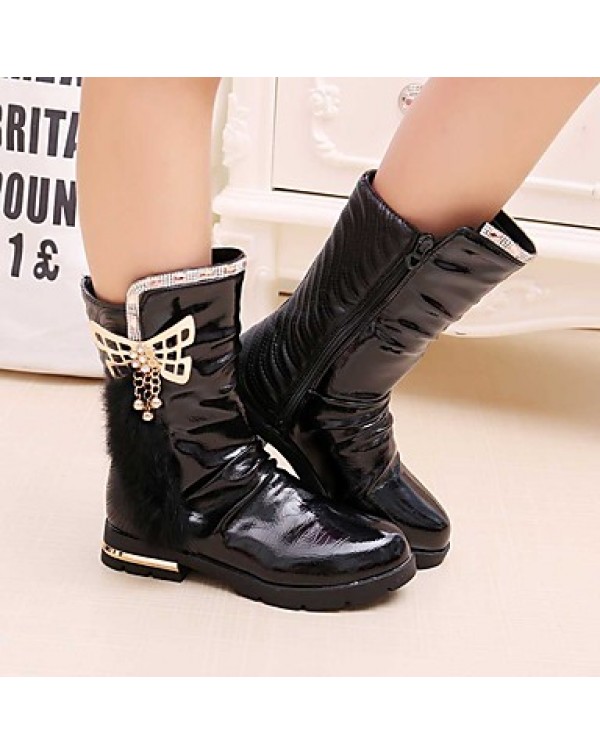 Girl's Boots Spring / Fall / Winter Snow Boots / Motorcycle Boots / Bootie / Comfort Leather Outdoor / Casual Zipper  