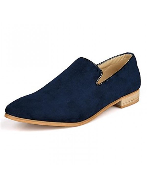 Men's Shoes Leather Casual Loafers Casual Flat Heel Slip-on Blue / Yellow / Navy  