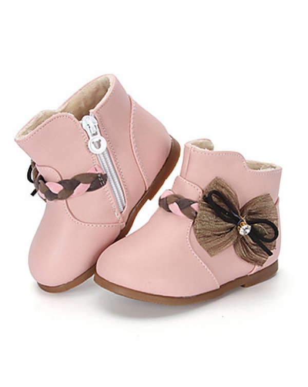 Girl's Boots Winter Fashion Boots / Comfort Leatherette / Casual Flat HeelBowknot / Others /  