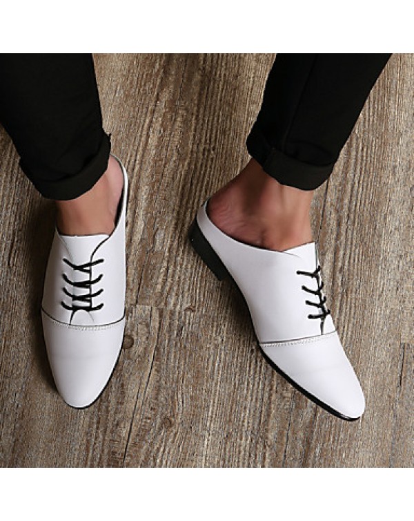 Men's Shoes Office & Career/Party & Evening/Casual Fashion PU Leather Oxfords Slip-on Shoes Black/White 39-44  