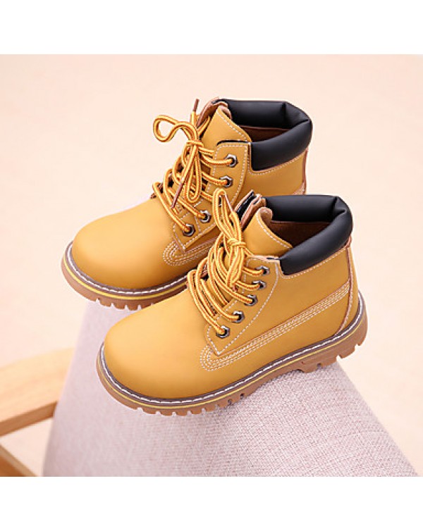 Girl's Boots Fall / Winter Snow Boots / Comfort PU Dress / Casual Flat Heel Others Yellow Sneaker  