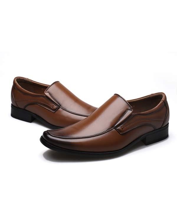 MEN'S SLIP ON SMALL SQUARE LEATHER SHOES 17995831