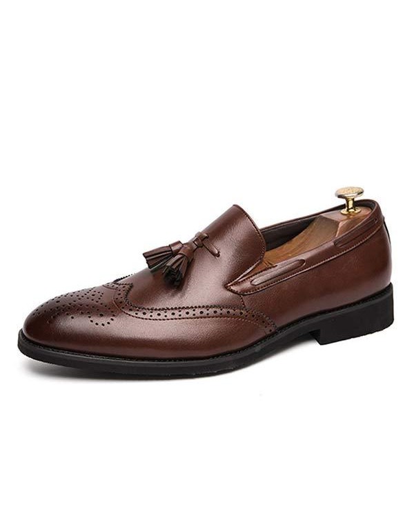 MEN'S SLIP-ON FRINGED LEATHER SHOES 68890437