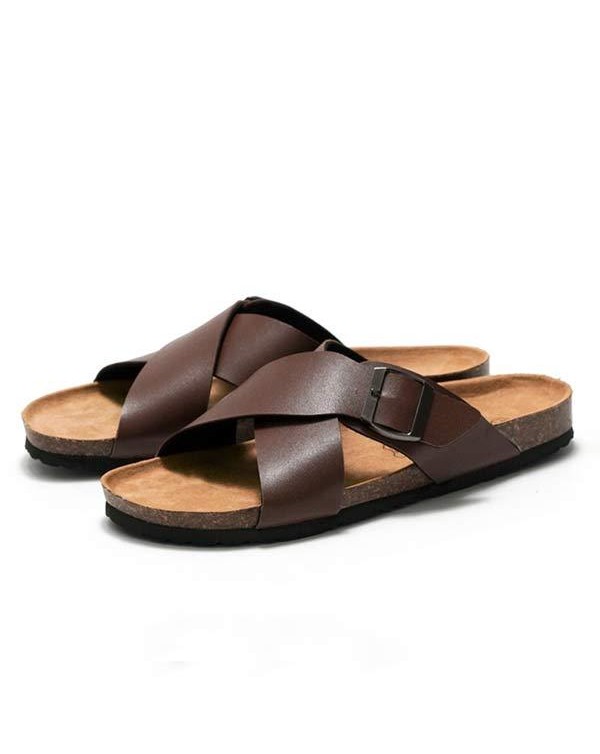 MEN'S CROSS STRAP SLIPPERS 99577710