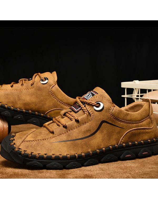 MEN'S CASUAL LACE UP HANDMADE SHOES 26804208M